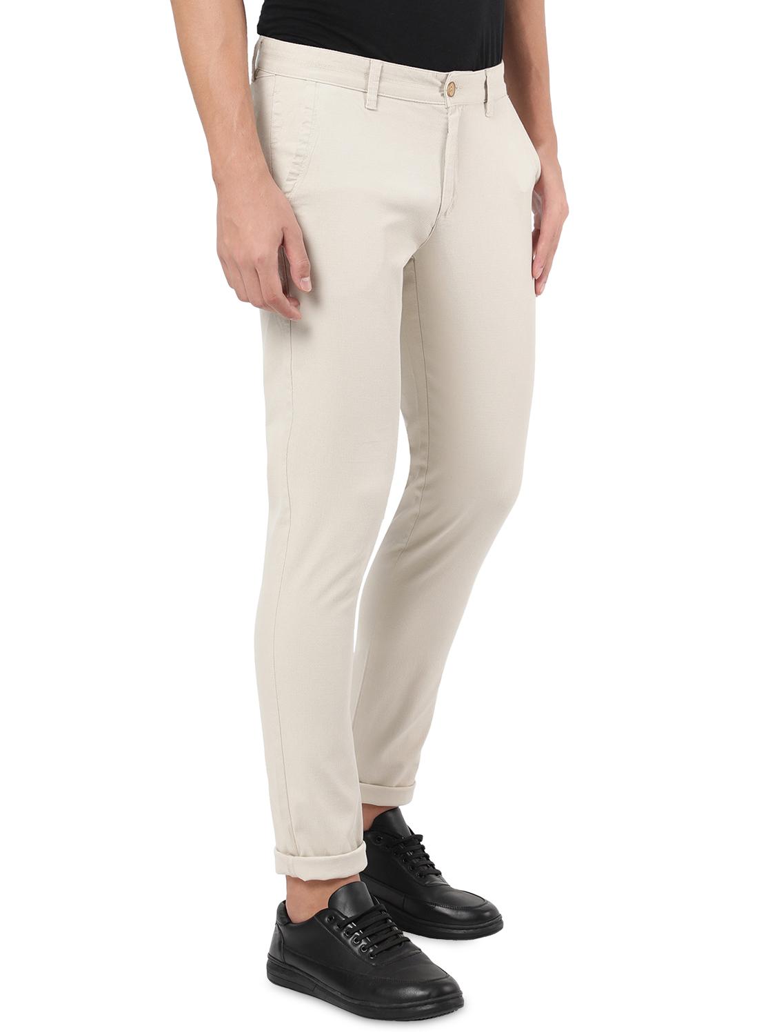 beige solid chinos casual trouser - 18396287 - Zoom Image - 2