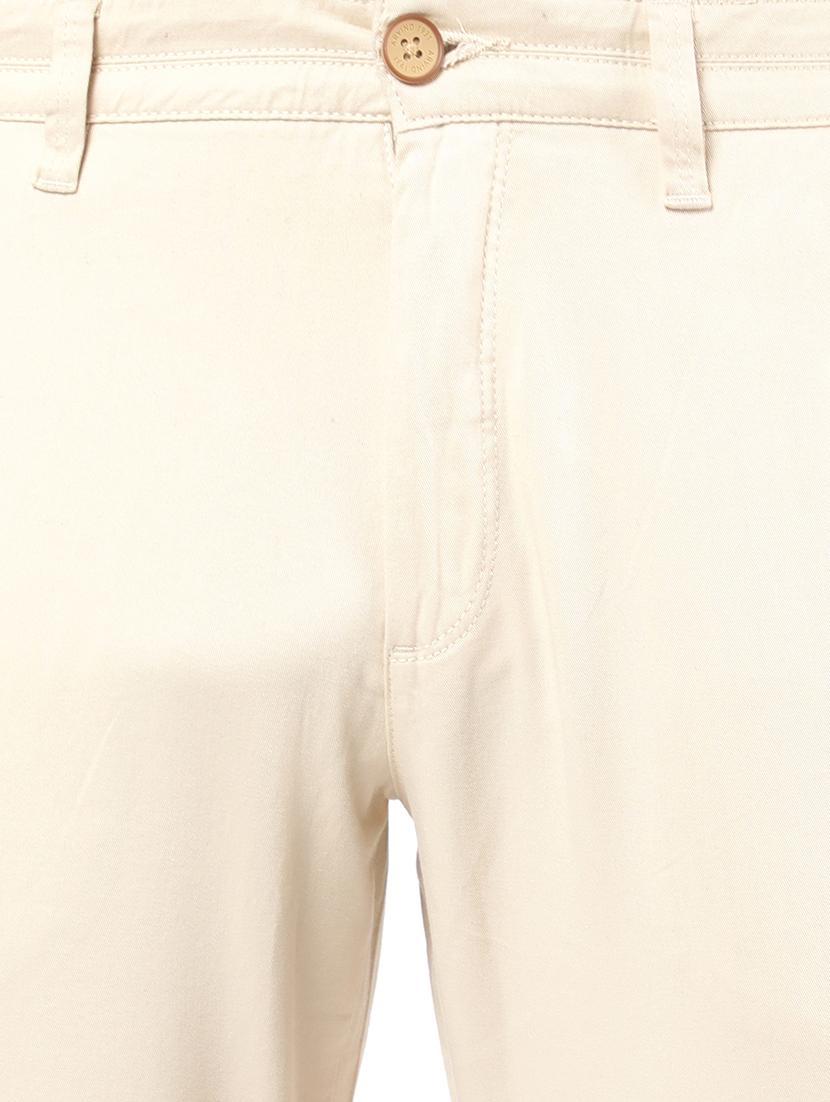 beige solid casual trouser - 18396295 - Zoom Image - 4