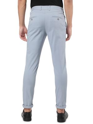 blue solid casual trouser - 18396297 - Standard Image - 3