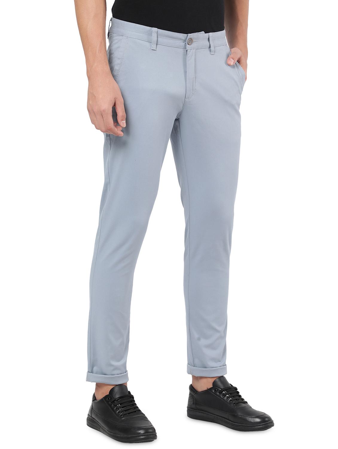 blue solid casual trouser - 18396297 - Zoom Image - 2