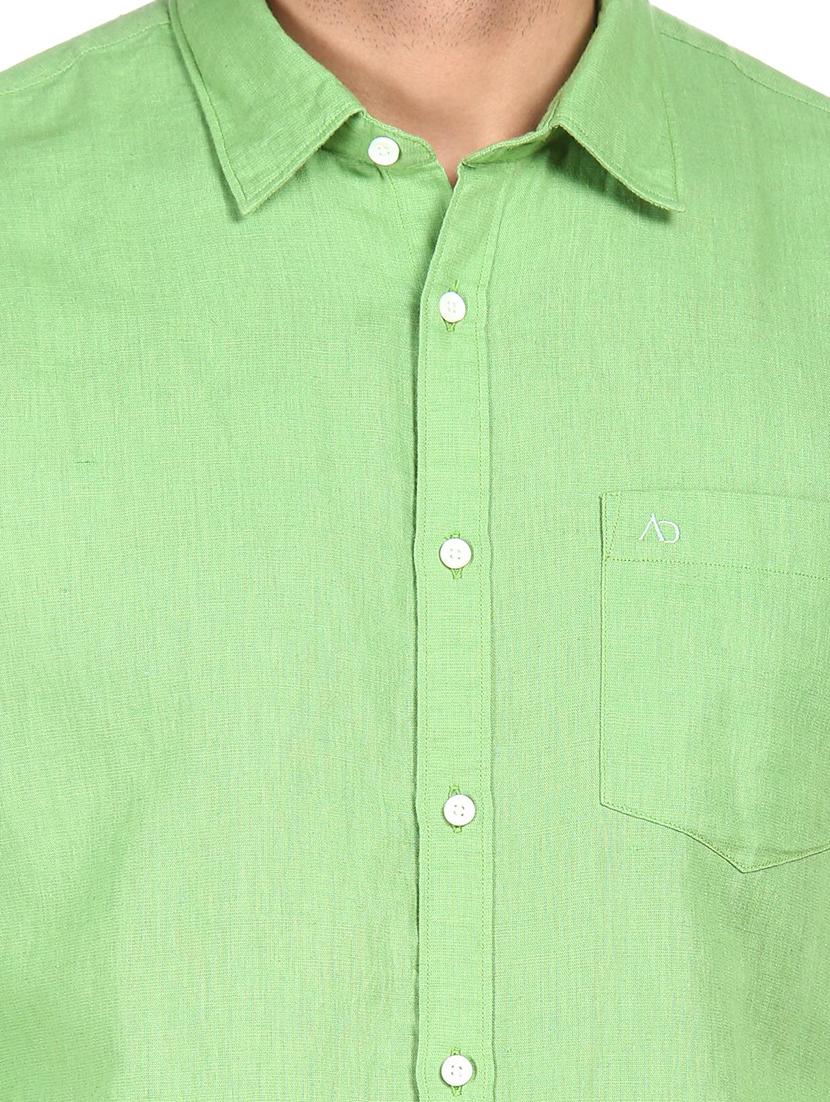green solid casual shirt - 18396351 - Zoom Image - 5