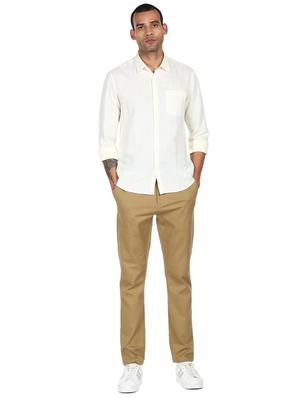 white solid casual shirt - 18396355 - Standard Image - 4