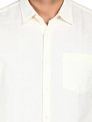 white solid casual shirt - 18396355 - Standard Image - 5
