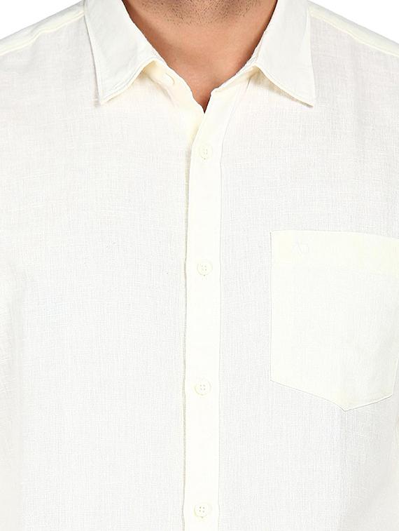 white solid casual shirt - 18396355 - Zoom Image - 5