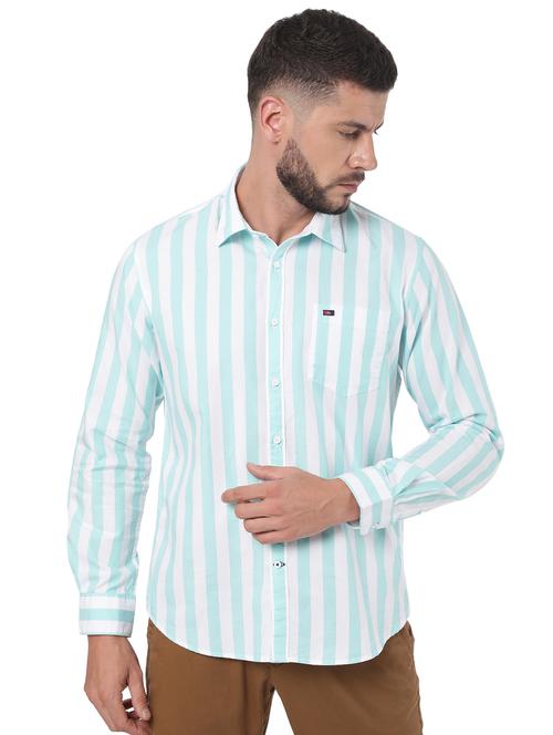 blue striped casual shirt - 18396408 - Standard Image - 1
