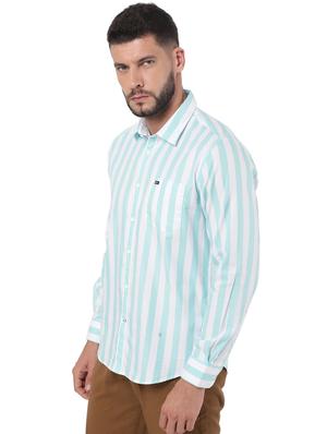 blue striped casual shirt - 18396408 - Standard Image - 2