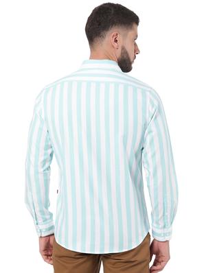 blue striped casual shirt - 18396408 - Standard Image - 3