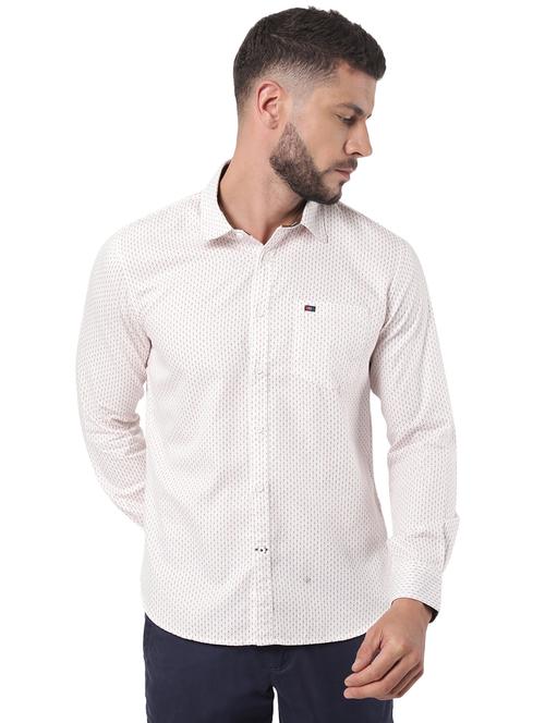 white printed casual shirt - 18396411 - Standard Image - 1