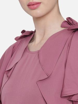 tie knot detail solid full leg jumpsuit - 18396475 - Standard Image - 5