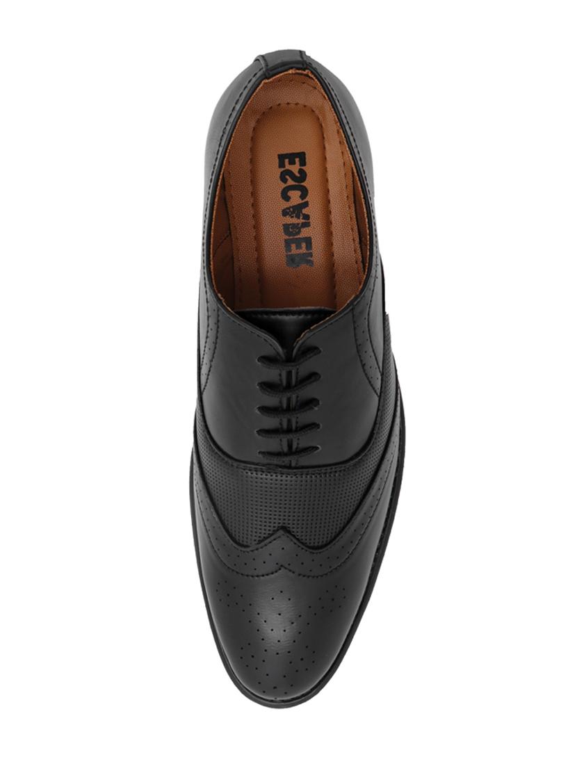 black synthetic & mesh laceup brouges - 18396514 - Zoom Image - 4