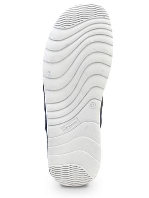 navy leatherette slip on slippers - 18396599 - Standard Image - 5