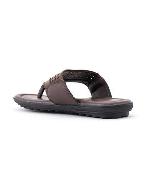 brown synthetic & mesh slip on slippers - 18396602 - Standard Image - 3
