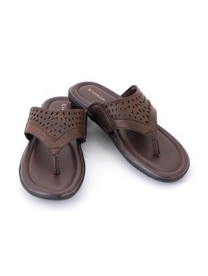 brown synthetic & mesh slip on slippers - 18396602 - Standard Image - 4