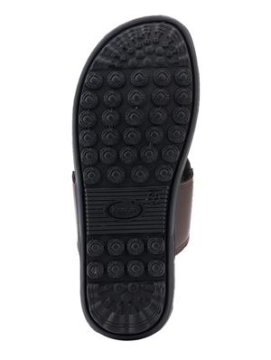 brown synthetic & mesh slip on slippers - 18396602 - Standard Image - 5