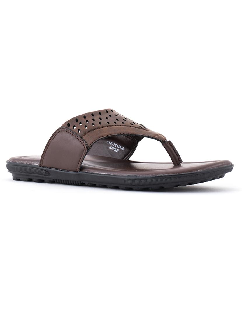 brown synthetic & mesh slip on slippers - 18396602 - Zoom Image - 1