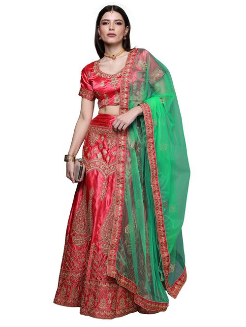 embroidered a-line lehenga - 18396622 - Standard Image - 1