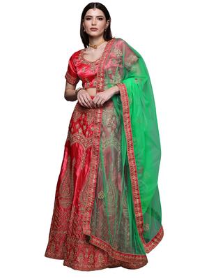 embroidered a-line lehenga - 18396622 - Standard Image - 2