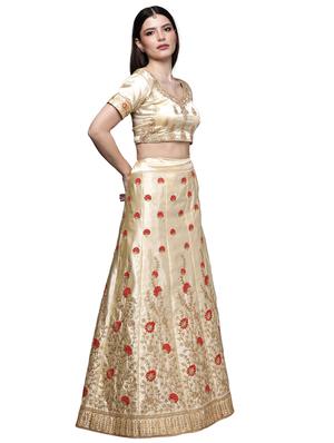 embroidered a-line lehenga - 18396628 - Standard Image - 2