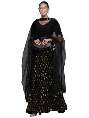 sequined a-line lehenga - 18396634 - Standard Image - 3