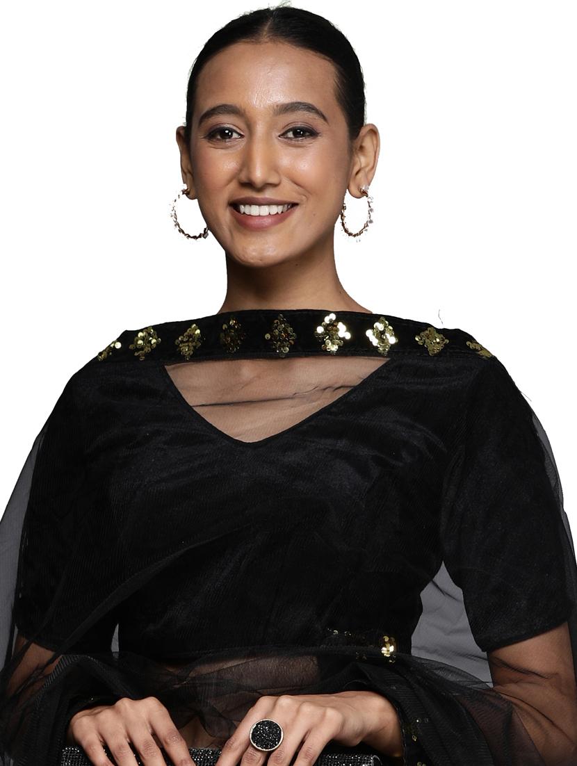 sequined a-line lehenga - 18396634 - Zoom Image - 5