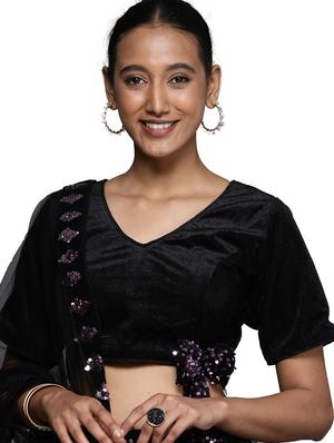 sequined a-line lehenga - 18396635 - Standard Image - 5