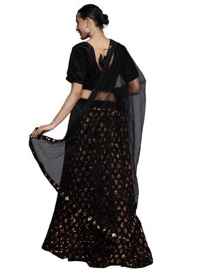 sequined a-line lehenga - 18396638 - Standard Image - 4