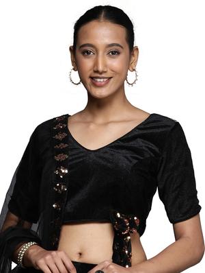 sequined a-line lehenga - 18396638 - Standard Image - 5
