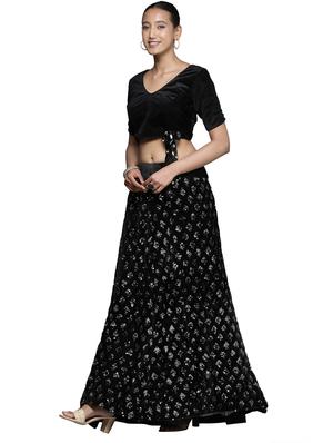 sequined a-line lehenga - 18396639 - Standard Image - 2