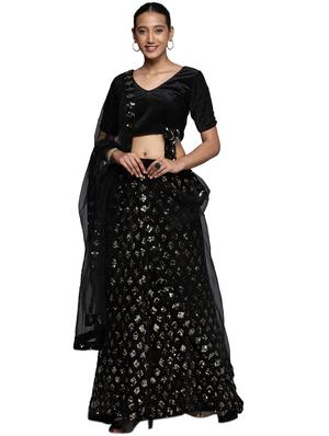 sequined a-line lehenga - 18396639 - Standard Image - 3