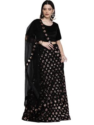 sequined a-line lehenga - 18396641 - Standard Image - 2