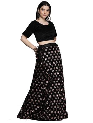 sequined a-line lehenga - 18396641 - Standard Image - 3