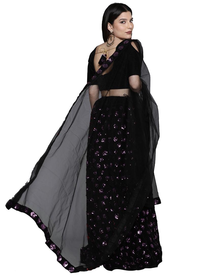 sequined a-line lehenga - 18396645 - Zoom Image - 4