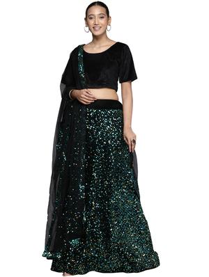 sequined a-line lehenga - 18396646 - Standard Image - 3