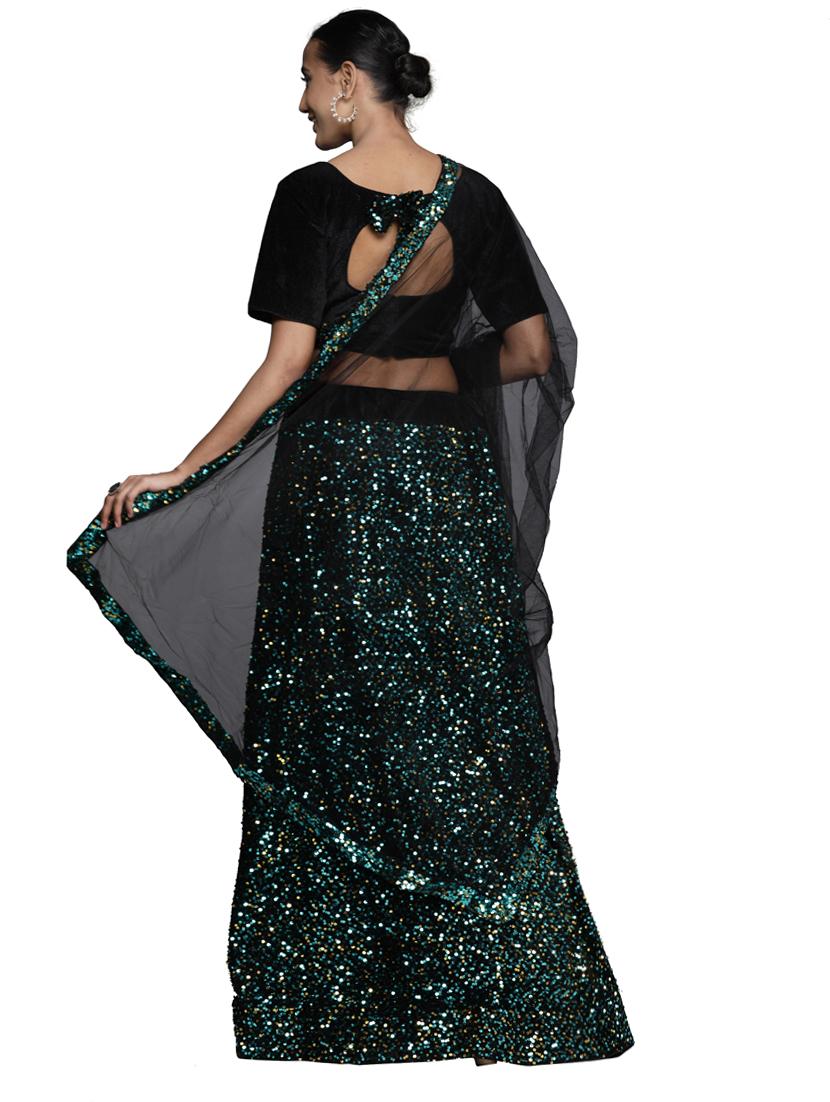sequined a-line lehenga - 18396646 - Zoom Image - 4