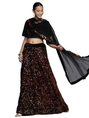 sequined a-line lehenga - 18396650 - Standard Image - 2