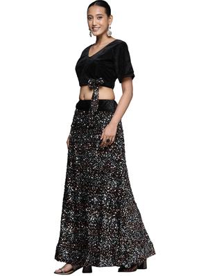 sequined a-line lehenga - 18396652 - Standard Image - 2