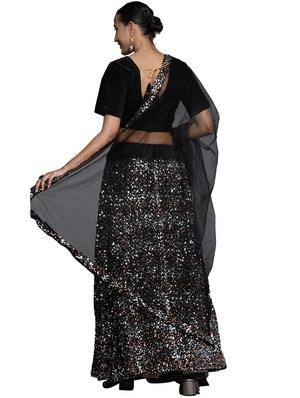 sequined a-line lehenga - 18396652 - Standard Image - 4