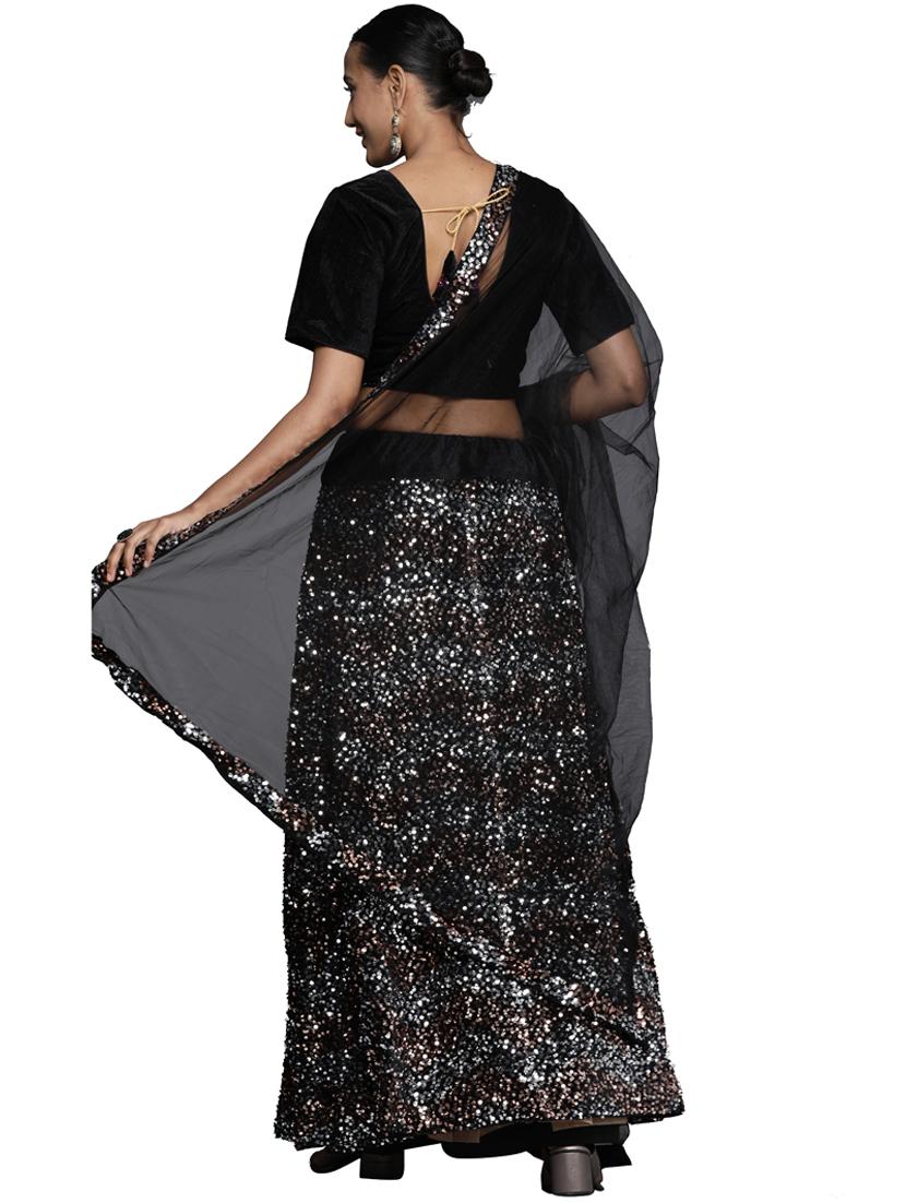 sequined a-line lehenga - 18396652 - Zoom Image - 4