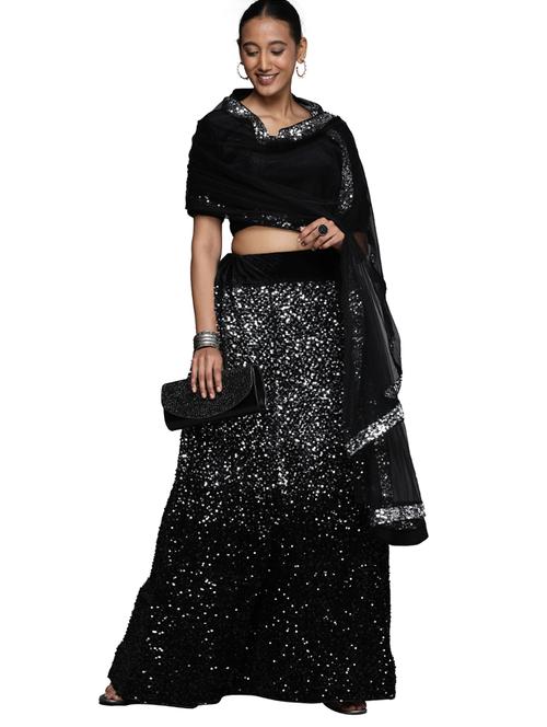 sequined a-line lehenga - 18396659 - Standard Image - 1
