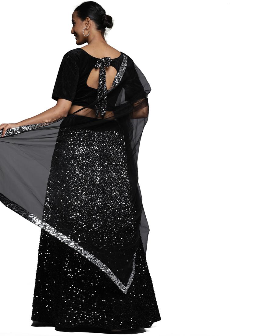 sequined a-line lehenga - 18396659 - Zoom Image - 4