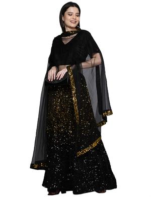 sequined a-line lehenga - 18396661 - Standard Image - 2