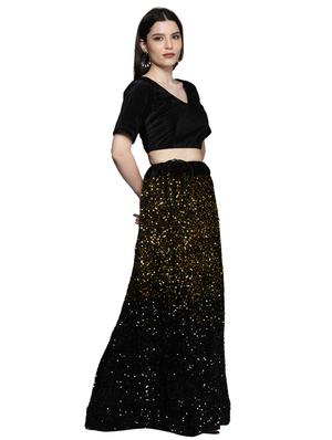 sequined a-line lehenga - 18396661 - Standard Image - 3