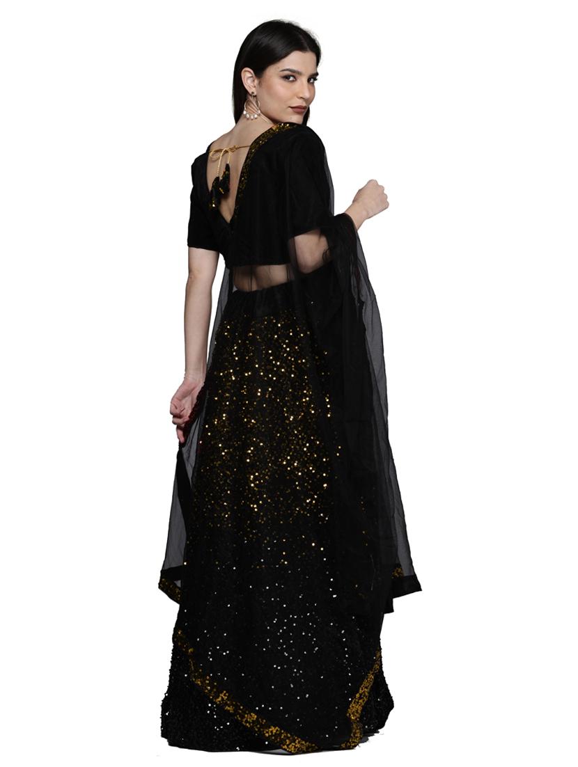 sequined a-line lehenga - 18396661 - Zoom Image - 4