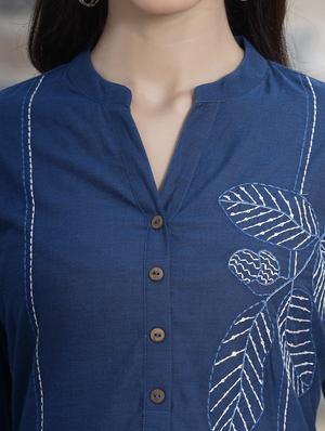 embroidered straight kurta - 18396795 - Standard Image - 6