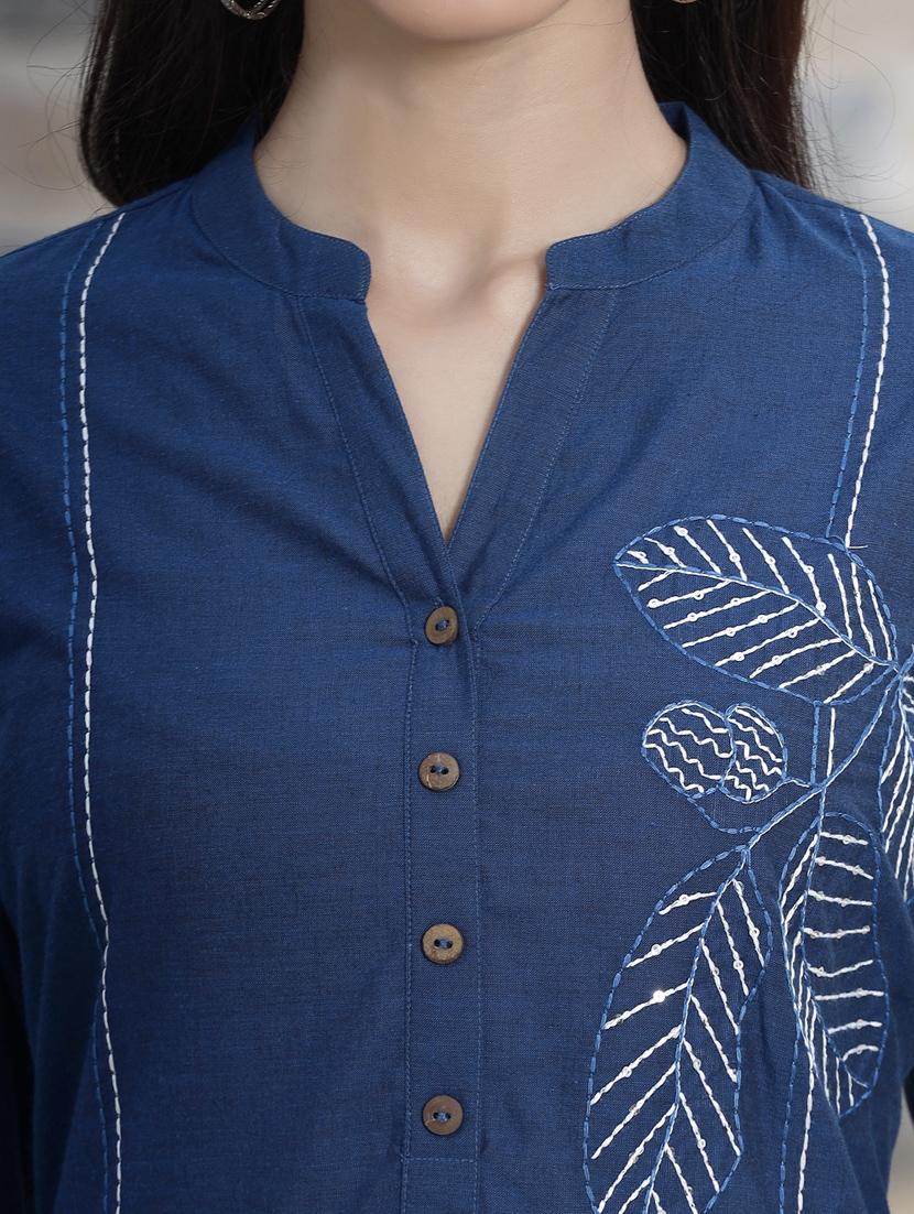 embroidered straight kurta - 18396795 - Zoom Image - 6
