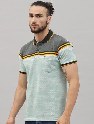 sea-green printed polo t-shirt - 18396828 - Standard Image - 2