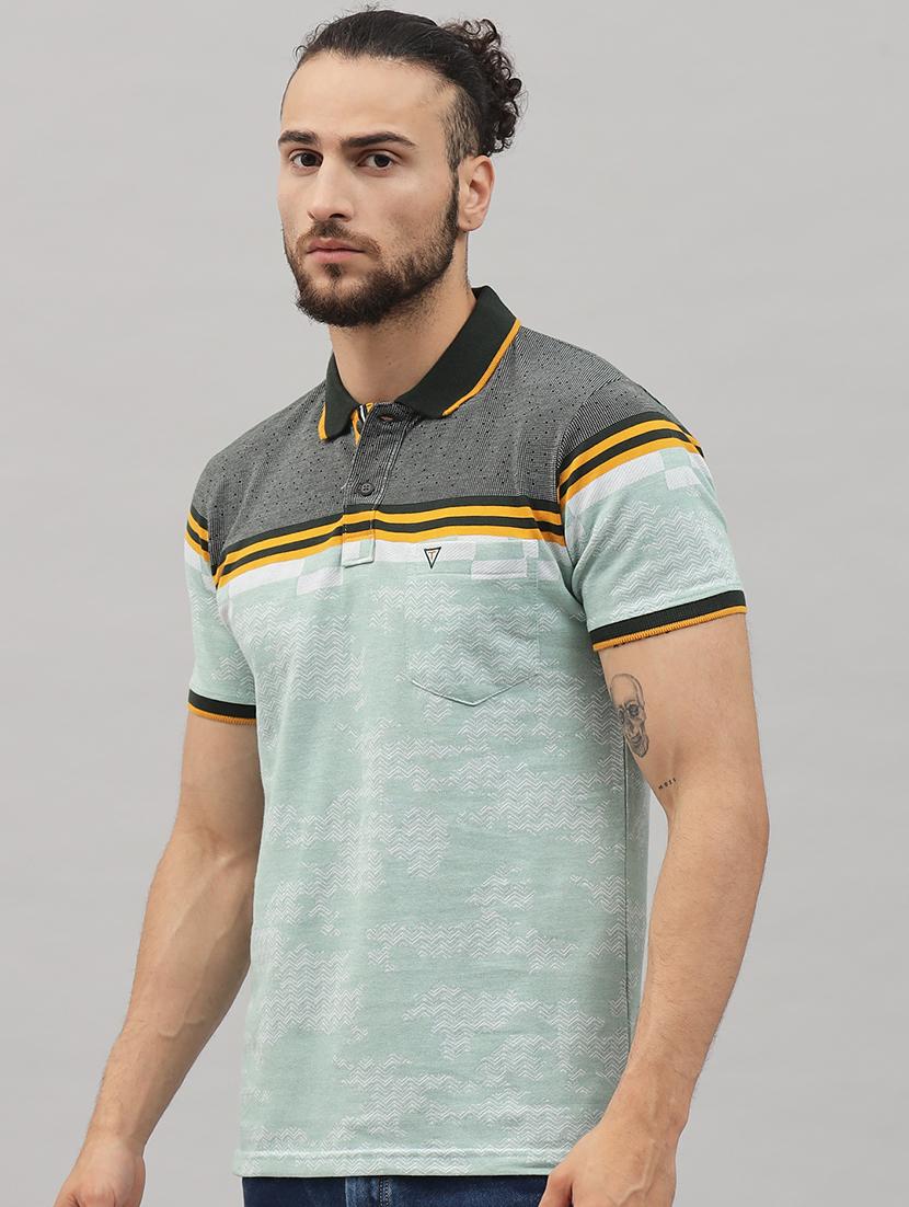 sea-green printed polo t-shirt - 18396828 - Zoom Image - 2