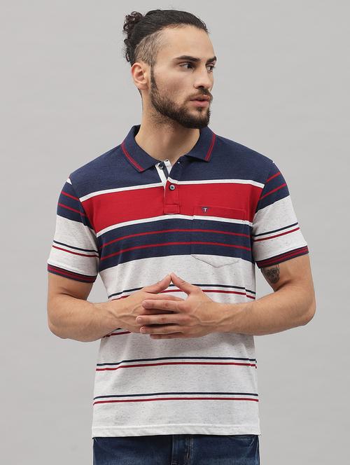 blue striped polo t-shirt - 18396832 - Standard Image - 1