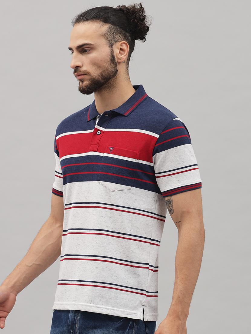blue striped polo t-shirt - 18396832 - Zoom Image - 2