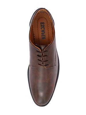 brown synthetic & mesh laceup brouges - 18396840 - Standard Image - 3